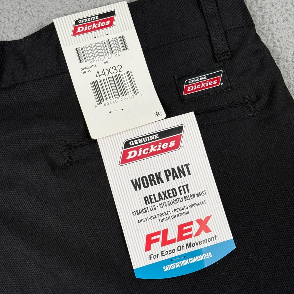 Dickies Flex Work Pants Mens 44x32 Black Relaxed Fit Straight Leg GP6388BK NWT